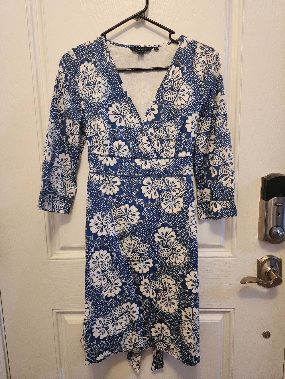 Boden Blue Floral V-Neck Women's Dress